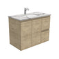 Sarah Calacatta Marble Undermount 900 Edge Scandi Oak Wall-Hung Vanity