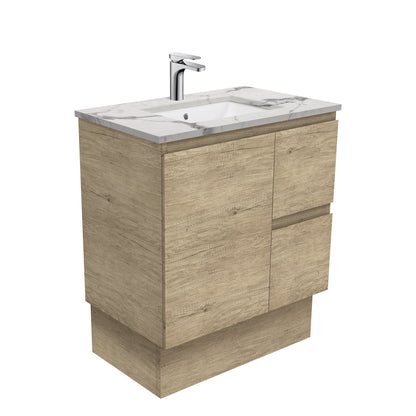 Sarah Calacatta Marble Undermount 750 Edge Scandi Oak Vanity on Kick