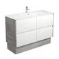 JOLI AMATO 1200 Matte White Vanity with INDUSTRIAL Panels and Kick 1TH
