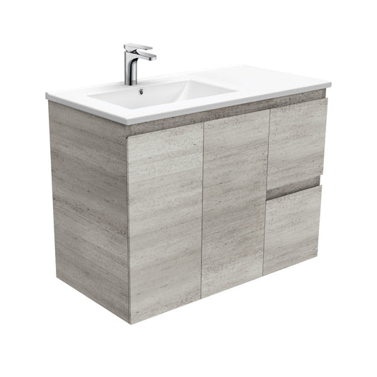 DOLCE 900 Left Offset Basin EDGE INDUSTRIAL Wall Hung Vanity 1TH