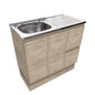 CITI 900 EDGE SCANDI OAK Vanity on Kick Solid Doors Right Hand Drawers NTH