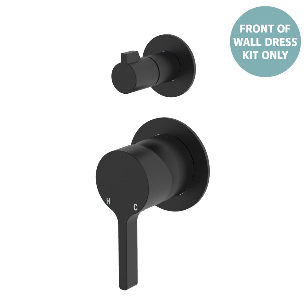 Sansa Wall Diverter Mixer Dress Kit, Small Round Plates, Matte Black