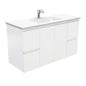 VANESSA Poly Marble 1200 Fingerpull Matte White Wall Hung Cab 1TH