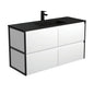 MONTANA AMATO 1200 Matte White Vanity with Matte Black Frames Wall Hung 1TH