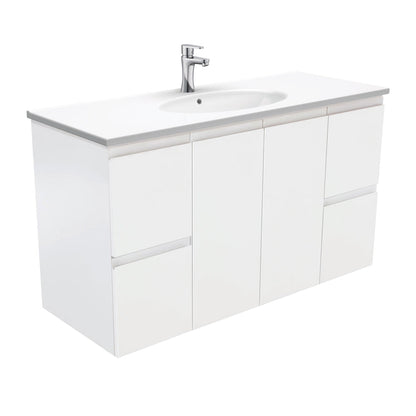 ROTONDO Ceramic 1200 Fingerpull Matte White Wall Hung Cab 1TH