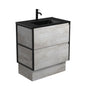 DOLCE MB AMATO 750 INDUSTRIAL Vanity with Matte Black Frames and Kick 1TH