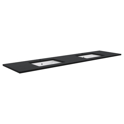 SARAH Undermount BLACK SPARKLE 1800mm Basin Top Only Double Bowl 2TH