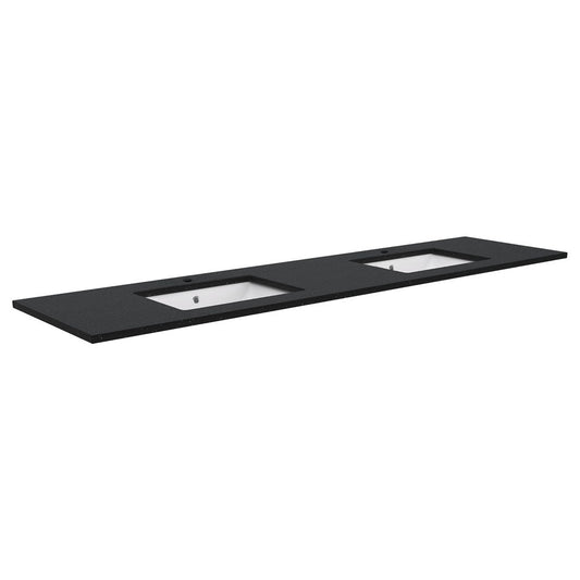 SARAH Undermount BLACK SPARKLE 1800mm Basin Top Only Double Bowl 2TH