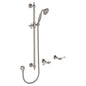 LILLIAN Lever Rail Shower Set Brushed Nickel White Handle