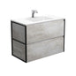 VANESSA AMATO 900 INDUSTRIAL Vanity with Matte Black Frames Wall Hung 1TH