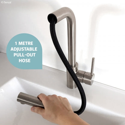 ISABELLA Deluxe Pull Out Pull Out Kitchen Mixer Brushed Nickel