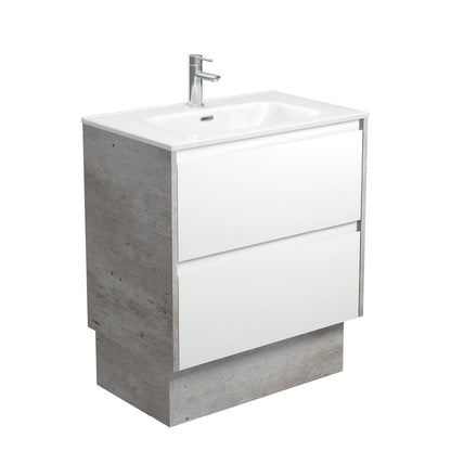 JOLI AMATO 750 Matte White Vanity with INDUSTRIAL Panels and Kick 1TH