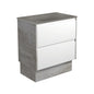 SATORI AMATO 750 Satin White Vanity with INDUSTRIAL Panels On Kick