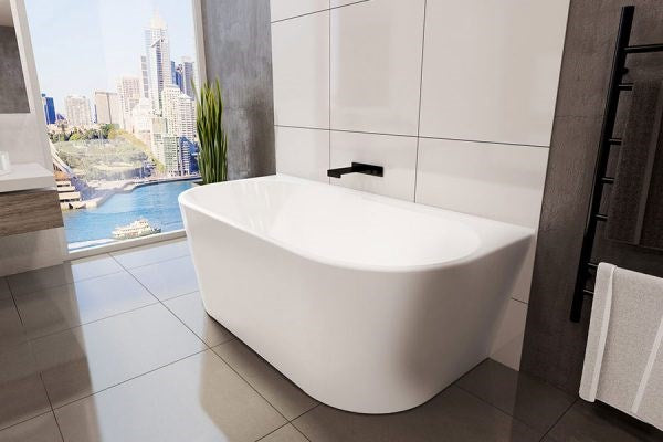 ALEGRA 1500 BACK-TO-WALL FREESTANDING BATH - WHITE
