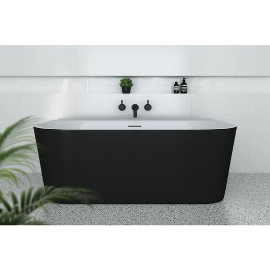 Alegra 1700 Back To Wall Freestanding Bath (Black)