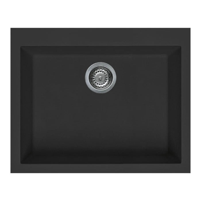 Artusi 610mm Single Bowl Granitek Sink Black AGS611B