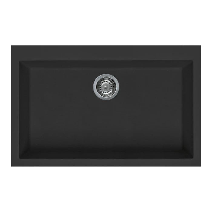 Artusi 790mm Single Bowl Granite Sink Black AGS791B
