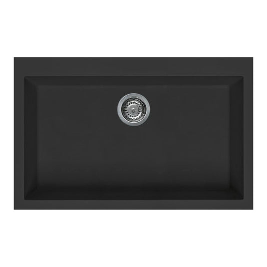 Artusi 790mm Single Bowl Granite Sink Black AGS791B