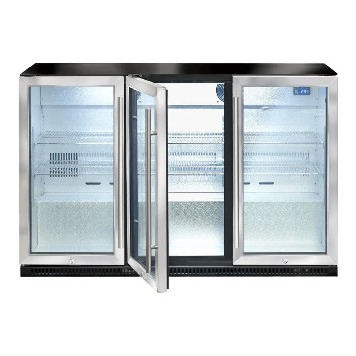 Artusi Underbench Triple Door Outdoor Beverage Chiller Stainless Steel AOF3S