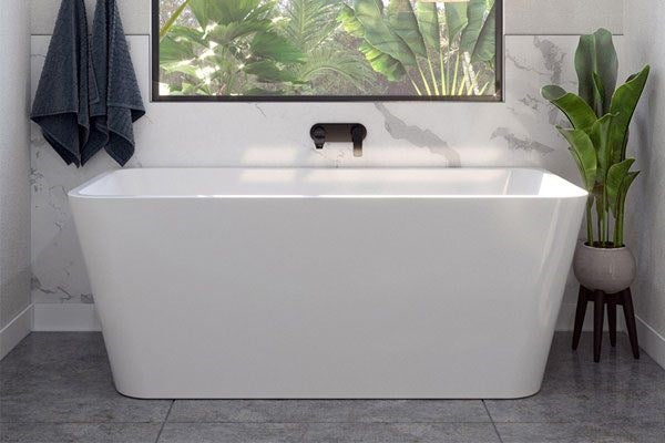 ARIA 1690 BACK-TO-WALL FREESTANDING BATH - WHITE