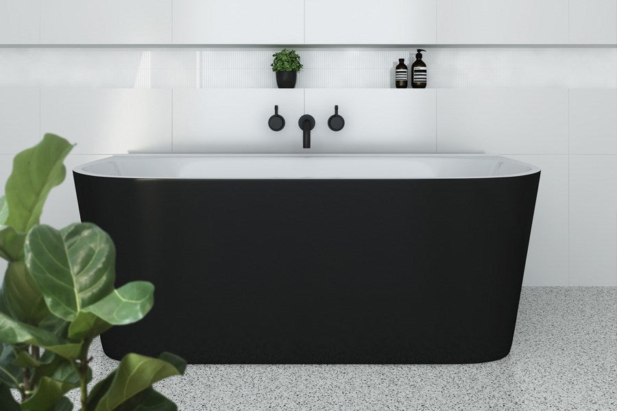 ALEGRA 1700 BACK-TO-WALL FREESTANDING BATH - BLACK & WHITE
