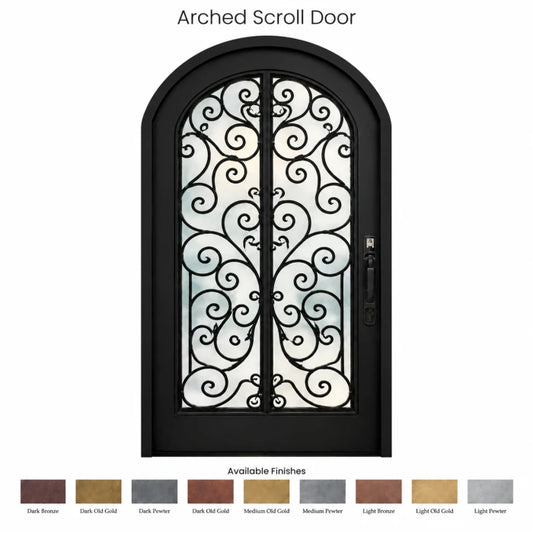 Arched Scroll Double Door