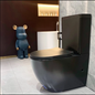 Besile Universal Rimless Back to Wall Toilet Suites -  Matte Black