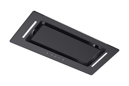 900m3/hr 60cm - NON SILENT Undermount Black Glass Rangehoods - InBuilt Motor
