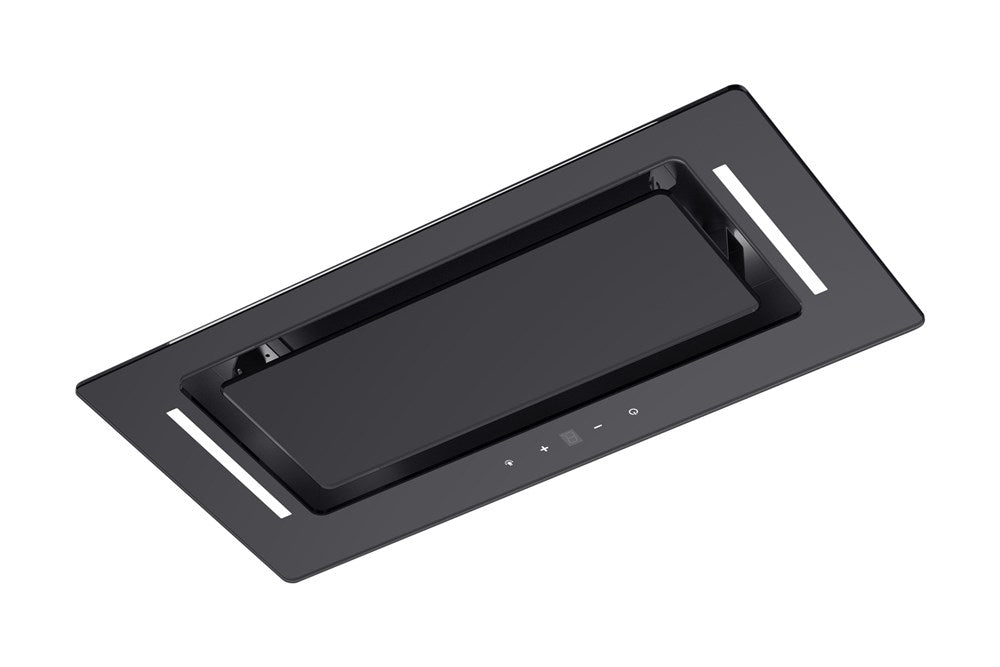 900m3/hr 60cm - NON SILENT Undermount Black Glass Rangehoods - InBuilt Motor