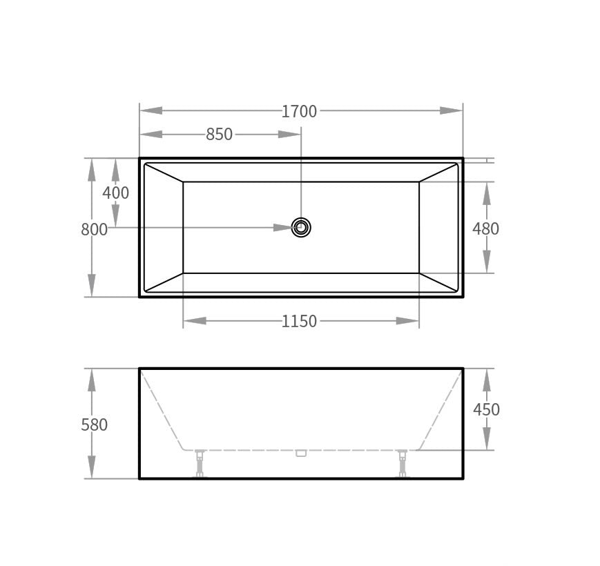 1700 Drop In Bathtub in Gloss White