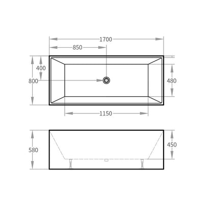 1700 Drop In Bathtub in Gloss White
