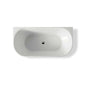 Back to Wall Matte Black & Gloss White Inside Spa Bath with 3 Large & 8 Mini Jets