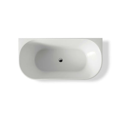Back to Wall Matte Black & Gloss White Inside Spa Bath with 3 Large & 8 Mini Jets