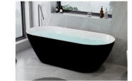 Freestanding Bathtub - Egg Shape 1500 Matt Black | Gloss White