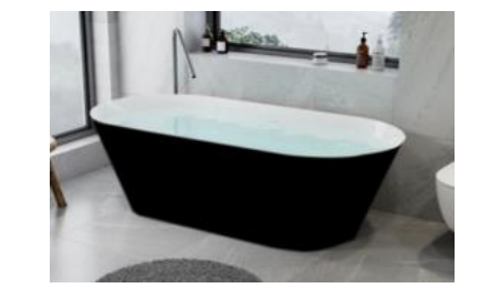 Freestanding Bathtub - Oval Shape 1500 Matte Black / Gloss White