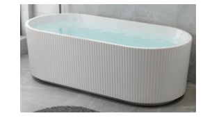 Freestanding Fluted Bathtub - Oval Shape