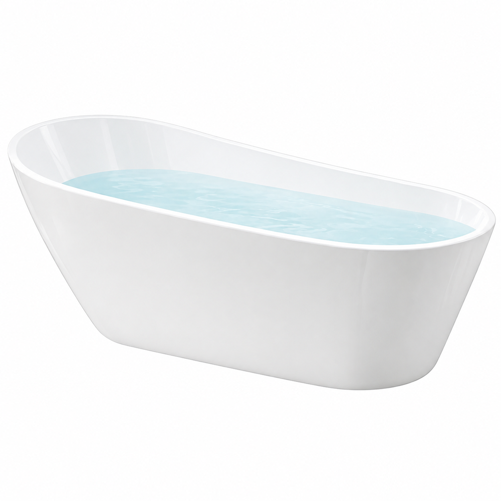 Freestanding Bathtub - Oval Shape - High Back Rest