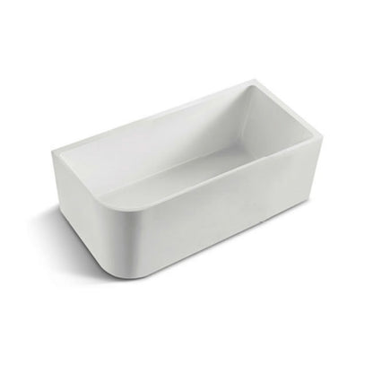 Acrylic Corner Back to Wall Bath Matt White 1500x730x560mm