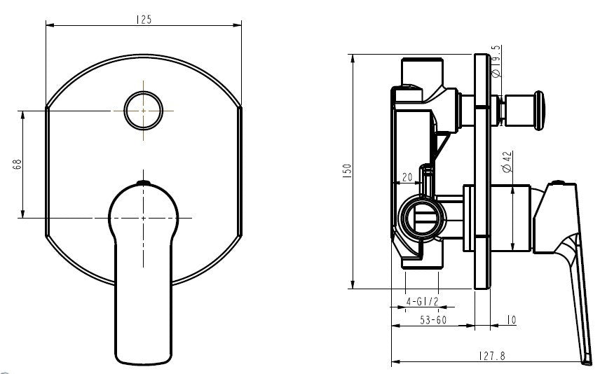 BTR8560 - Shower Mixer With Diverter
