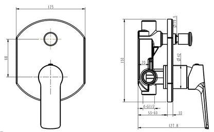 BTR8560 - Shower Mixer With Diverter