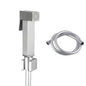 Square Brushed Nickel Brass Toilet Bidet Spray Kit with PVC Hose