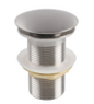 32/40mm Brushed Nickel Mushroom Solid Brass Basin Pop Up Waste without Overflow