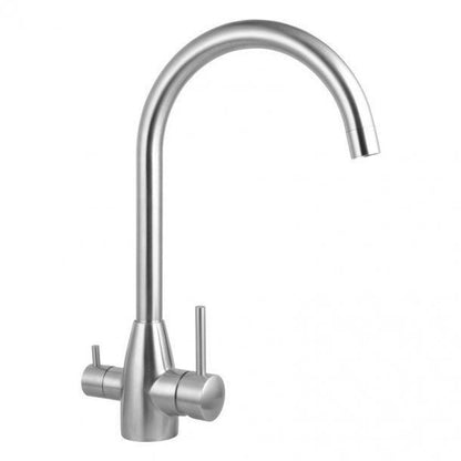Brushed Nickle 3 Way Pure Drinking Water Hot & Cold Swivel Spout Kitchen Mixer
