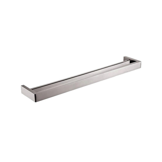 IVANO Series Square Brushed Nickel Double Towel Rail 800mm
