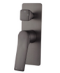 Square Brushed Gun Metal Grey Wall Mixer With Diverter