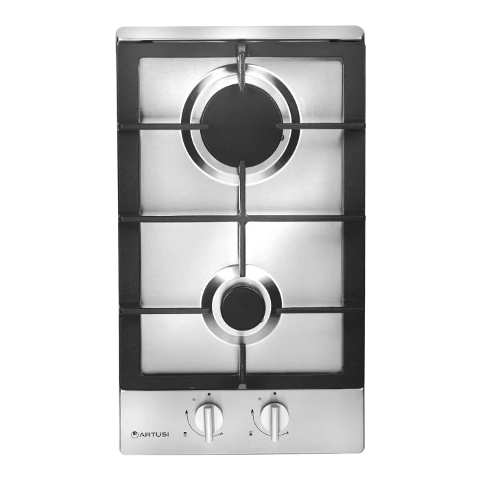 30CM 2 GAS BURNER COOKTOP W/ CAST IRON TRIVETT S/S