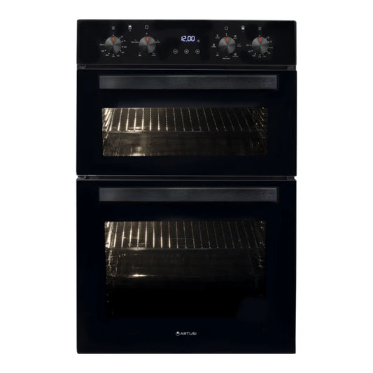 60CM BUILT IN DOUBLE WALL OVEN BLACK