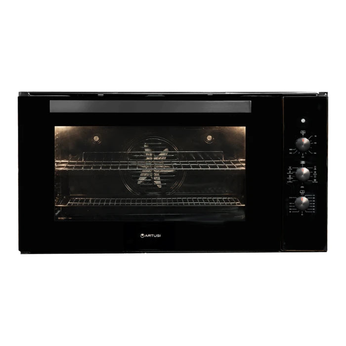 90CM 100L BUILT-IN ELEC OVEN W/ 9 FUNCTIONS & TIMER IN BLACK GLASS