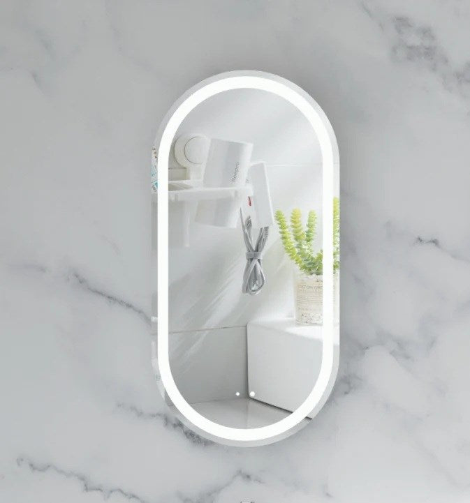 CARYSIL Noble 450x900mm MATTE WHITE Oval LED Shaving Cabinet COPY