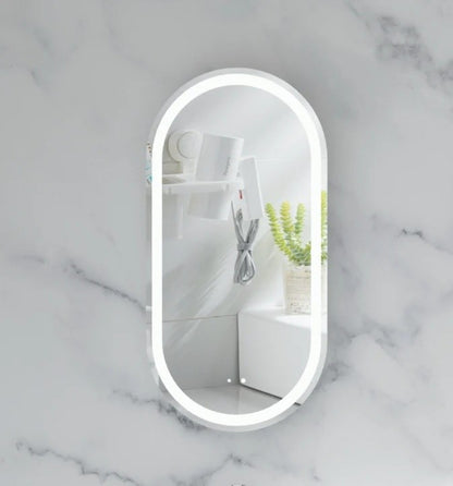 CARYSIL Noble 450x900mm MATTE WHITE Oval LED Shaving Cabinet COPY